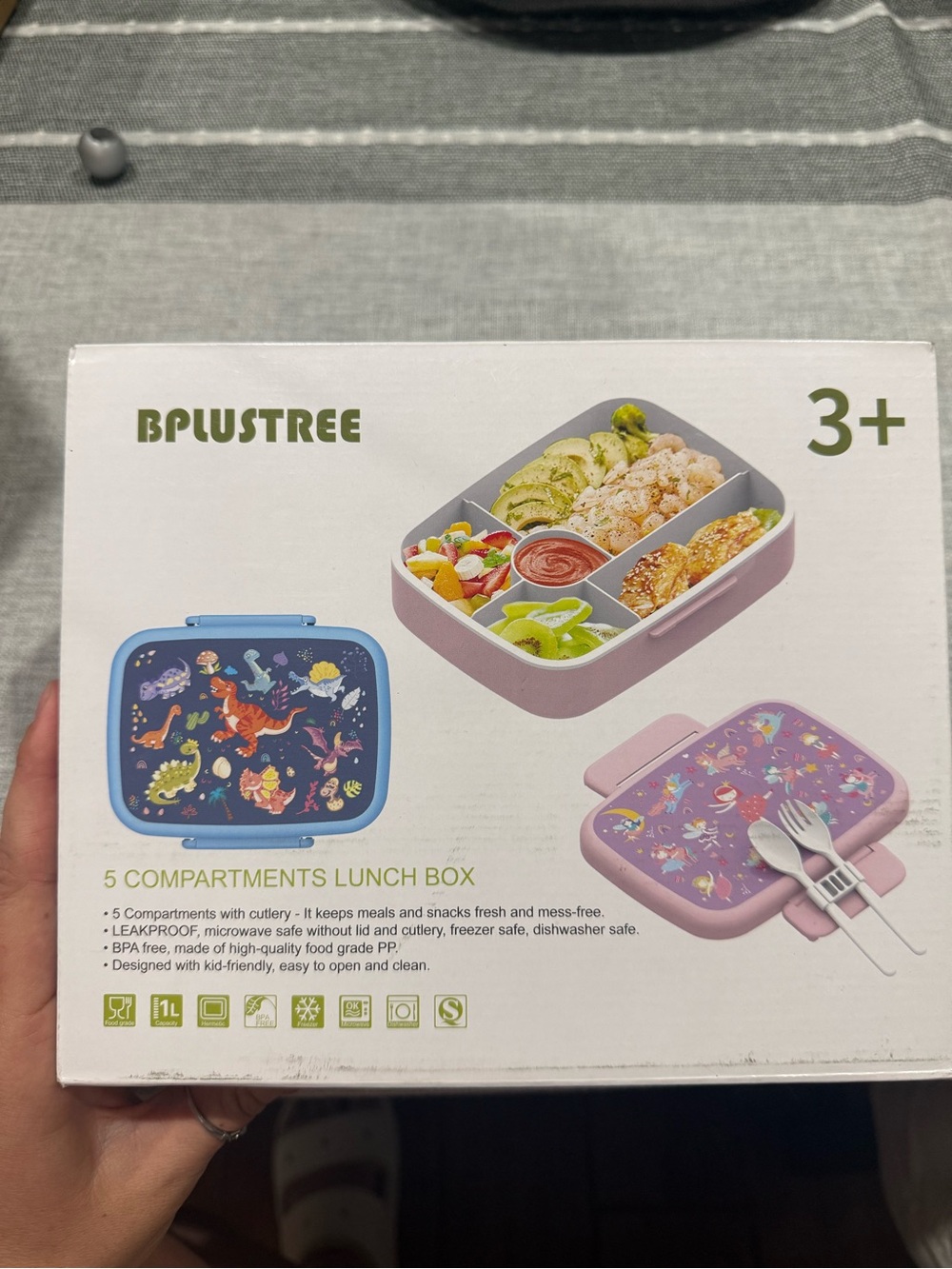 Kids 5-Compartment Lunch Box - Pink